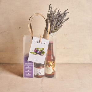 מארז יפה וגם פורחת - תוצרת דרומית מהדרום והעוטף עם פריטים עבודת יד ותוצרת מקומית.